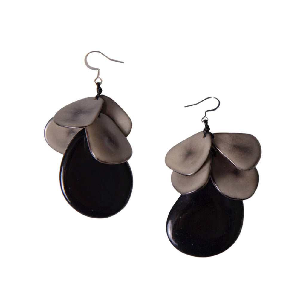 Jordin Earrings: Onyx/Charcoal-Organic Tagua Jewelry-Three Birdies Boutique, Women's Fashion Boutique Located in Kearney, MO