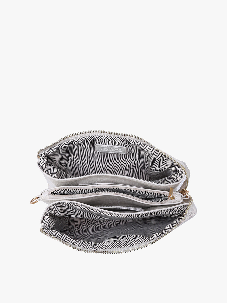 Izzy Tribal Crossbody Bag with Guitar Strap: Pink/Mint { product_type }}