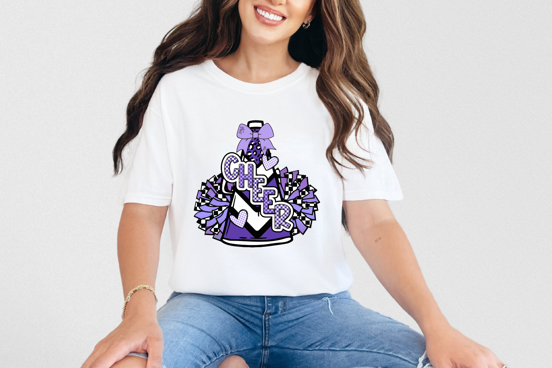 Purple Cheer Megaphone Graphic Tee { product_type }}