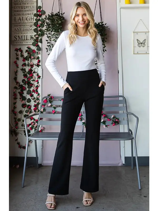 Flare Dress Pants-Pants-HEIMISH-Three Birdies Boutique, Women's Fashion Boutique Located in Kearney, MO