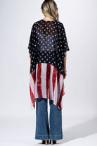 Navy Flag Stars & Stripes Kimono: NAVY FLAG-Urbanista-Three Birdies Boutique, Women's Fashion Boutique Located in Kearney, MO