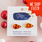 Red & Gold Confetti Arrowhead Studs Kansas City Football { product_type }}