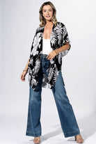 Onyx Tropical Leaf Kimono { product_type }}