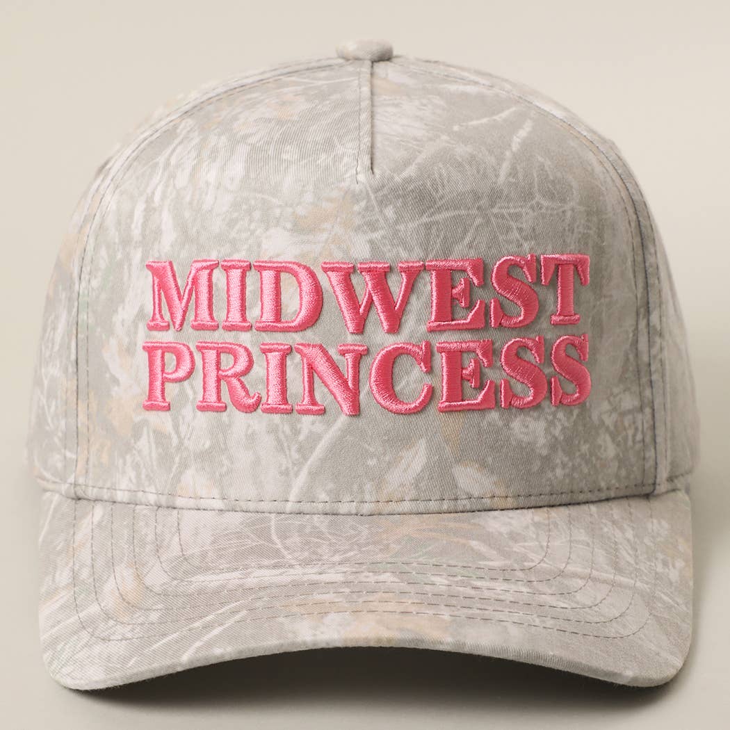 MIDWEST PRINCESS 3D Embroidered Camo Trucker Hat: LT. CAMO / ONE SIZE { product_type }}