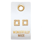Stud Earrings - Wonderfully Made - Square { product_type }}