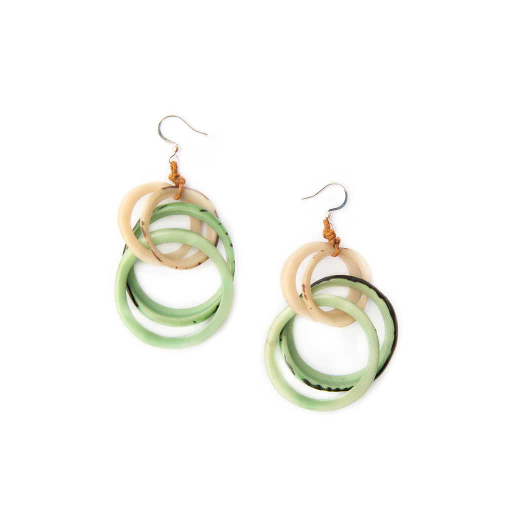 Bonnie Earrings: Pink/Ivory-Organic Tagua Jewelry-Three Birdies Boutique, Women's Fashion Boutique Located in Kearney, MO