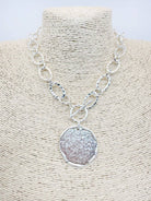 Open Silver Chain with Coin Charm Necklace-Accessories-What's Hot-Three Birdies Boutique, Women's Fashion Boutique Located in Kearney, MO
