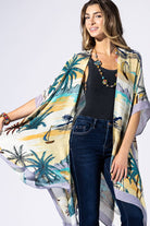 Maui Palm Kimono: MAUI-Urbanista-Three Birdies Boutique, Women's Fashion Boutique Located in Kearney, MO