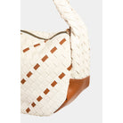 Faux Leather Basket Weave Semi Circle Bag: IV { product_type }}