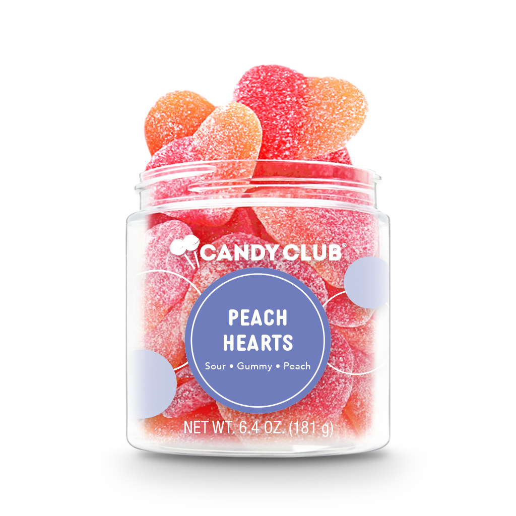 Peach Heart Gummies-Candy Club-Three Birdies Boutique, Women's Fashion Boutique Located in Kearney, MO