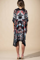 Midnight Vine Kimono: TEAL BLACK { product_type }}