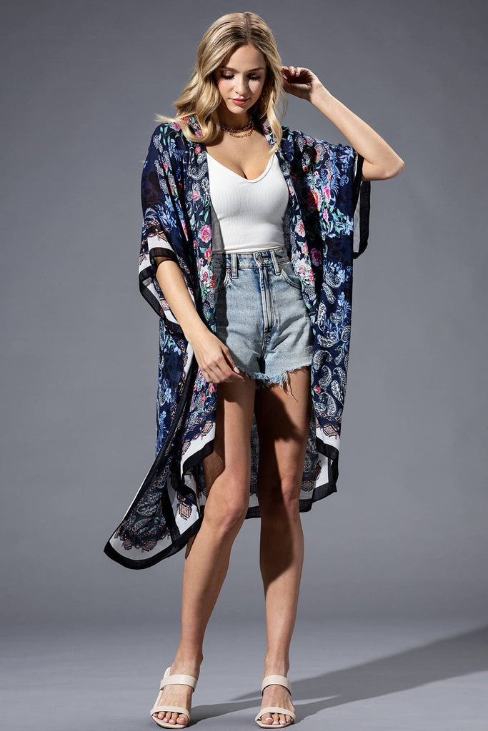 Rose Paisley Kimono: ROSE PAISLEY-Urbanista-Three Birdies Boutique, Women's Fashion Boutique Located in Kearney, MO