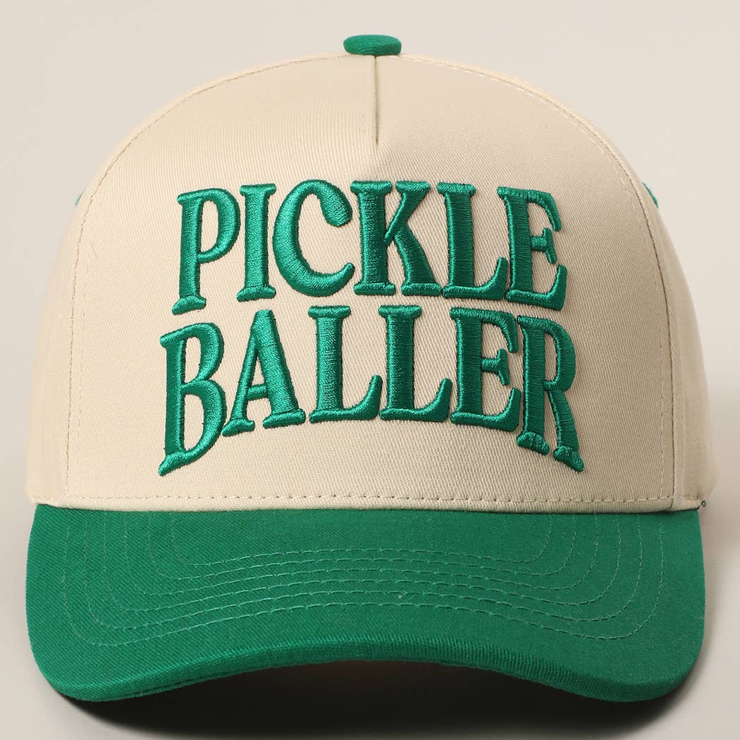 PICKLE BALLER 3D Letter Embroidery Two-Tone Trucker Hat: LPK / ONE SIZE { product_type }}
