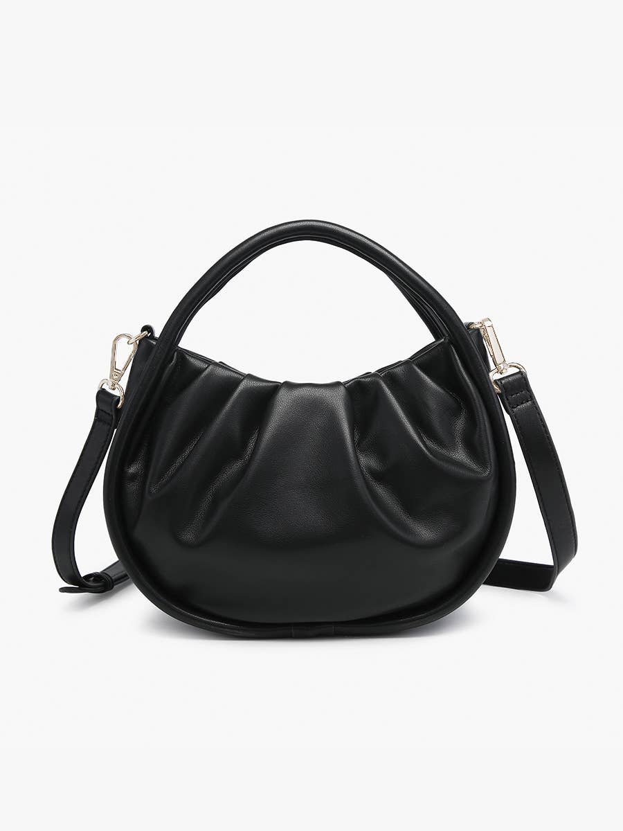 Audrey Circular Satchel Crossbody Bag: Black { product_type }}