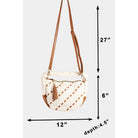 Faux Leather Basket Weave Semi Circle Bag: IV { product_type }}
