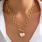 Siver Chunky Heart Necklace { product_type }}