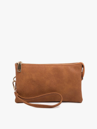 Riley Camel Crossbody/Wristlet-Handbags-Jen & Co.-Three Birdies Boutique, Women's Fashion Boutique Located in Kearney, MO