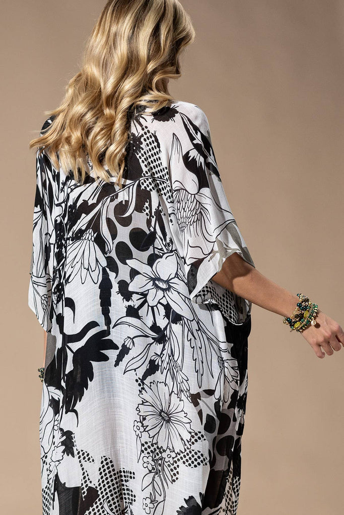 Grey Multi Kimono: GREY MULTI-Urbanista-Three Birdies Boutique, Women's Fashion Boutique Located in Kearney, MO