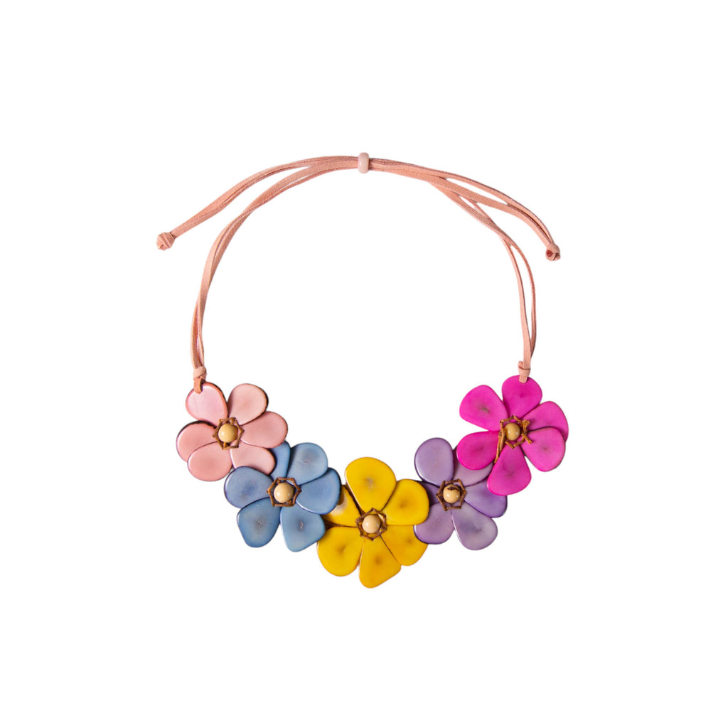 Rosalia Necklace: Ivory/Turquoise-Organic Tagua Jewelry-Three Birdies Boutique, Women's Fashion Boutique Located in Kearney, MO