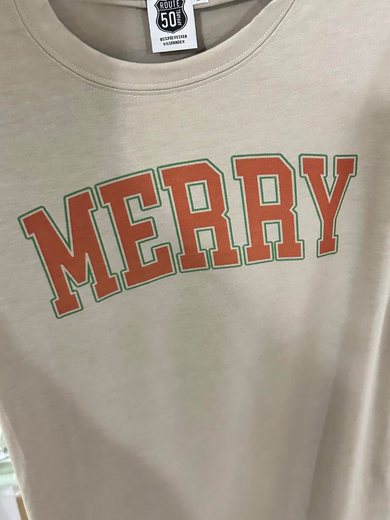 Merry Cement Tee-Graphic Tees-Tres Birdos Graphic Tees-Three Birdies Boutique, Women's Fashion Boutique Located in Kearney, MO