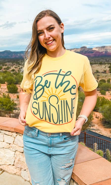 Sunny Be the Sunshine Graphic Tee - Sugar Stitch-Three Birdies Boutique, Women's Fashion Boutique Located in Kearney, MO