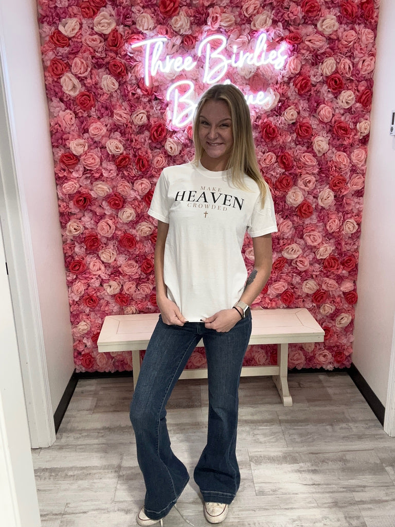 Make Heaven Crowded Tee-Graphic Tees-Tres Birdos Graphic Tees-Three Birdies Boutique, Women's Fashion Boutique Located in Kearney, MO