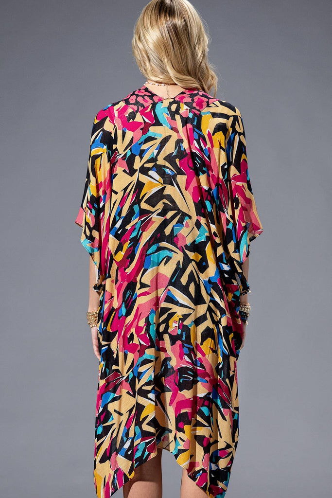 Abstract Multi Kimono-Urbanista-Three Birdies Boutique, Women's Fashion Boutique Located in Kearney, MO