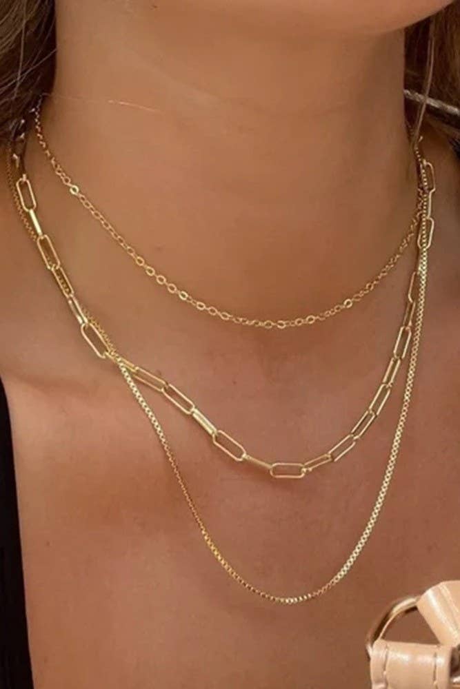 Gold Three Layer Necklace { product_type }}