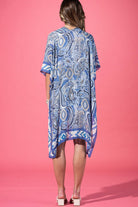 Royal Paisley Viscose Kimono: Blue Paisley-Urbanista-Three Birdies Boutique, Women's Fashion Boutique Located in Kearney, MO