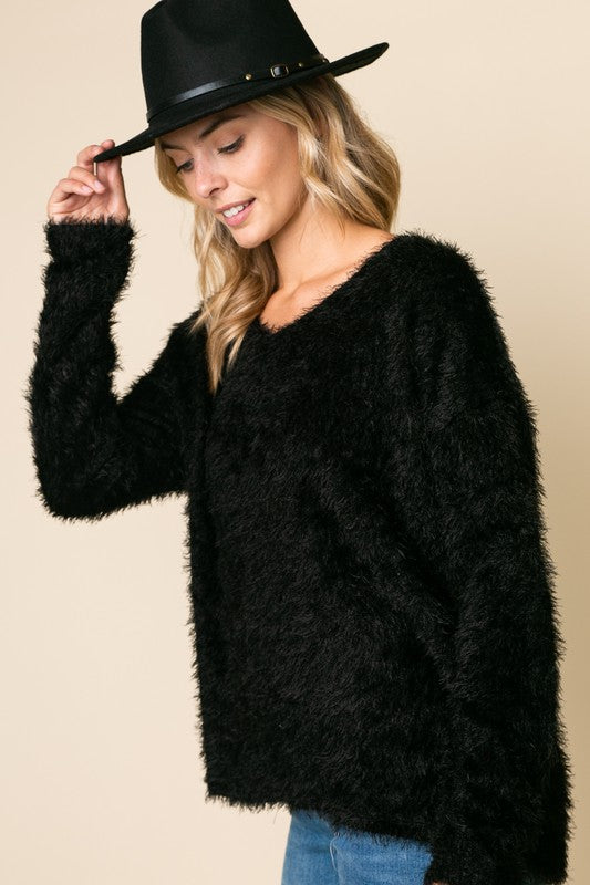 Fuzzy Chunky Sweater-Sweater-Luna-Three Birdies Boutique, Women's Fashion Boutique Located in Kearney, MO