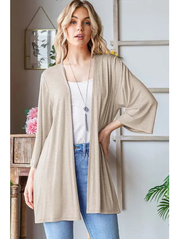 Bell Sleeve Open Cardigan-Kimono-Heimish-Three Birdies Boutique, Women's Fashion Boutique Located in Kearney, MO