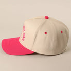 GO ASK YOUR DAD Embroidery Two-Tone Trucker Hat - Hot Pink { product_type }}