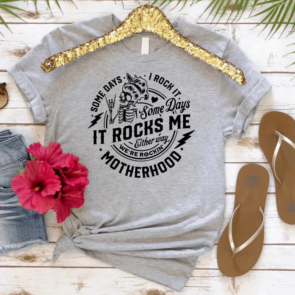 Rockin' Motherhood Graphic Tee-Graphic Tees-Envy Stylz-Three Birdies Boutique, Women's Fashion Boutique Located in Kearney, MO