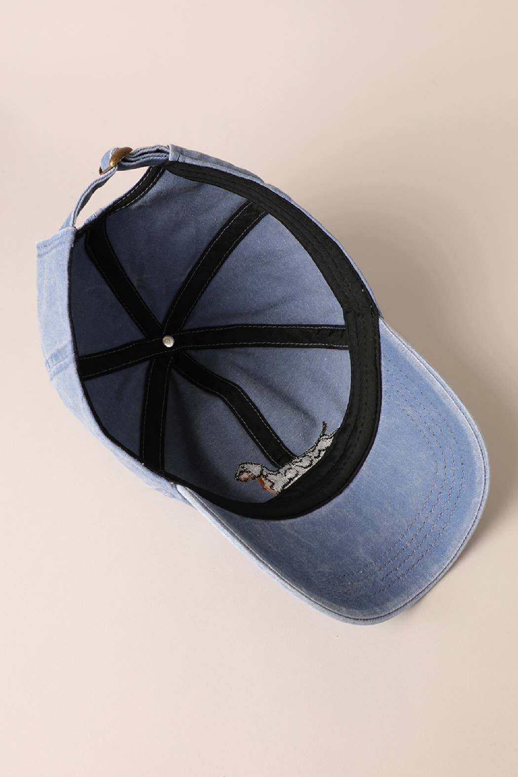 Dachshund Embroidered Baseball Dad Cap: White / One Size { product_type }}