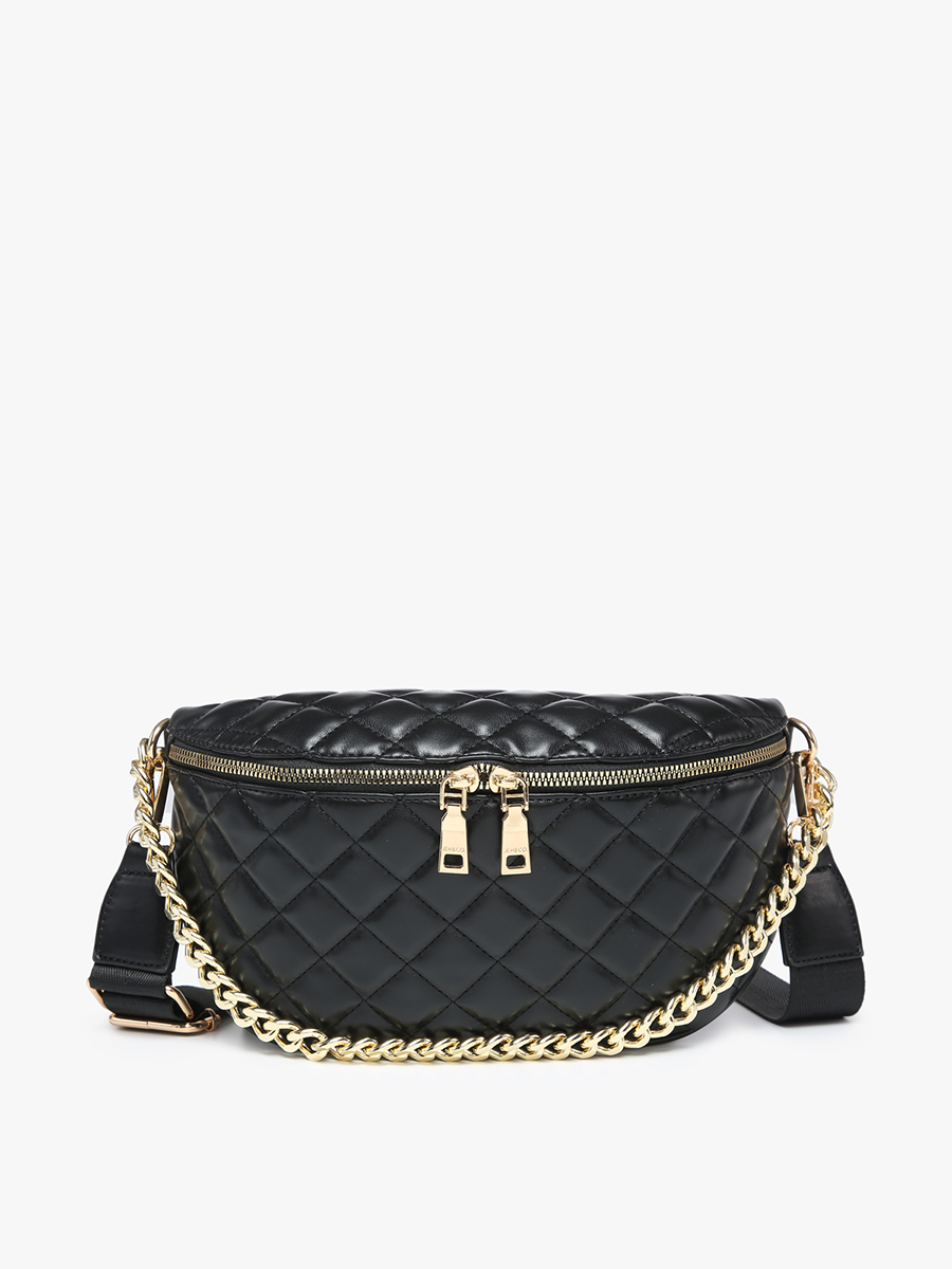 Sylvie Quilted Belt Bag: Black { product_type }}