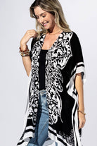 Coal Bandana Border Kimono { product_type }}