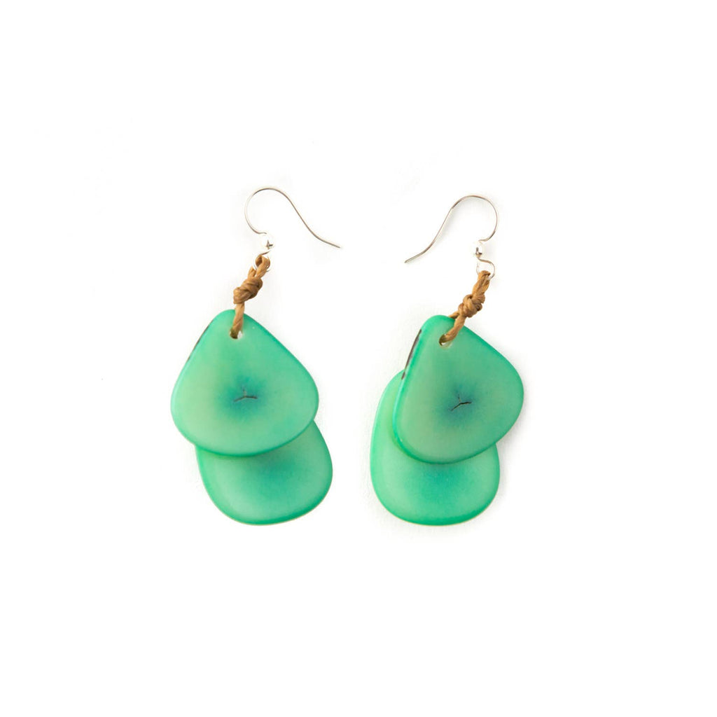 Fiesta Earrings: Melon-Organic Tagua Jewelry-Three Birdies Boutique, Women's Fashion Boutique Located in Kearney, MO