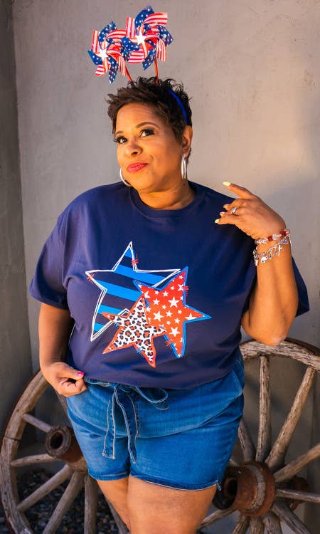 Doodle Star Graphic Tee - Sugar Stitch-Three Birdies Boutique, Women's Fashion Boutique Located in Kearney, MO