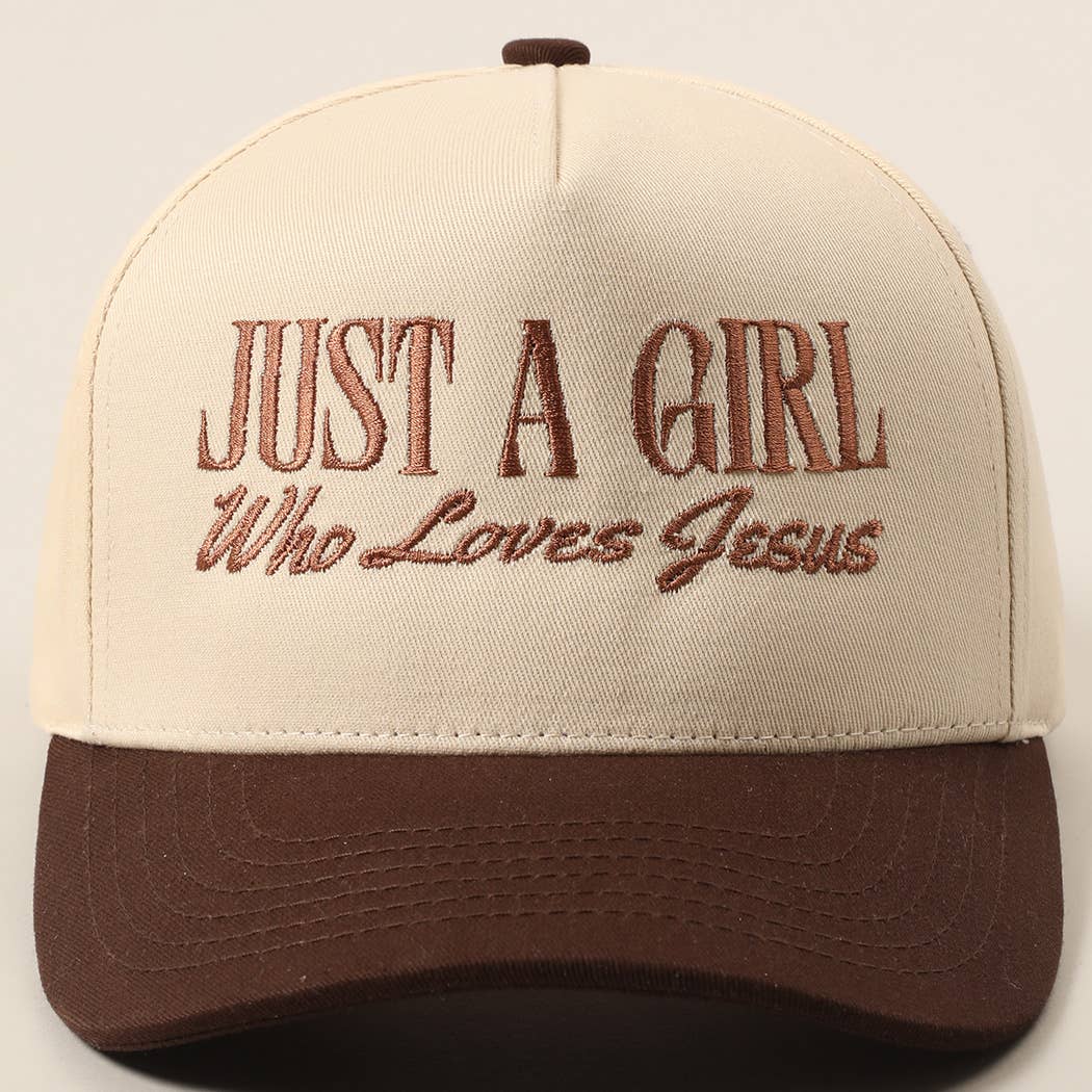 Just A Girl Who Loves Jesus Embroidery Trucker Hat: Hot Pink / ONE SIZE { product_type }}