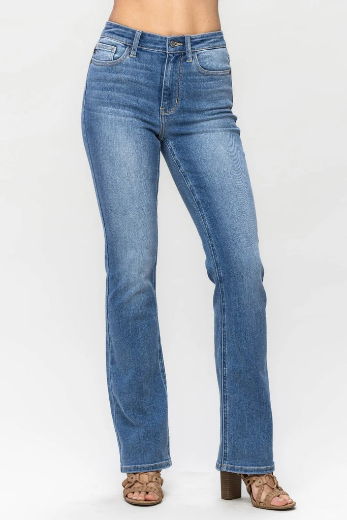 Judy Blue Classic Contrast Wash Bootcut-Denim-Judy Blue-Three Birdies Boutique, Women's Fashion Boutique Located in Kearney, MO