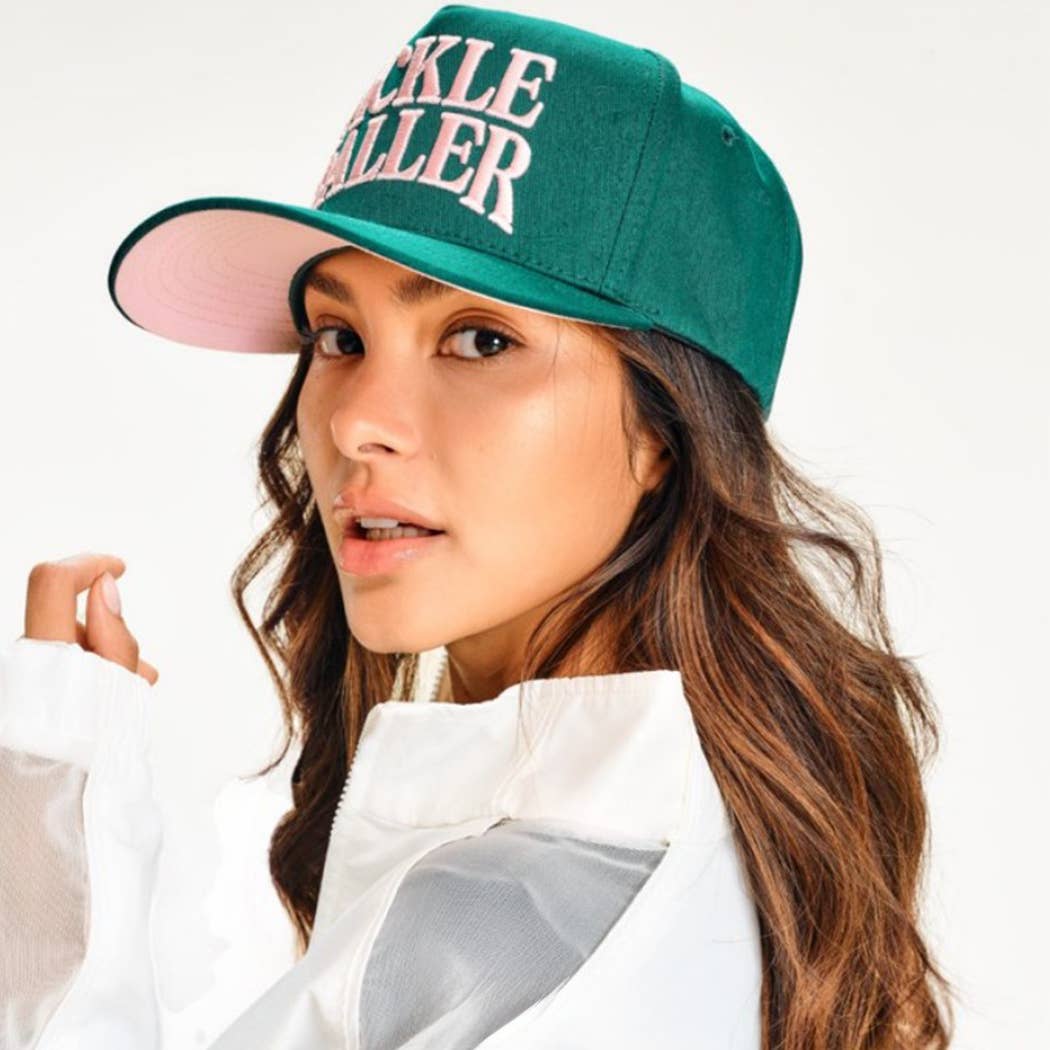PICKLE BALLER 3D Letter Embroidery Two-Tone Trucker Hat: LPK / ONE SIZE { product_type }}