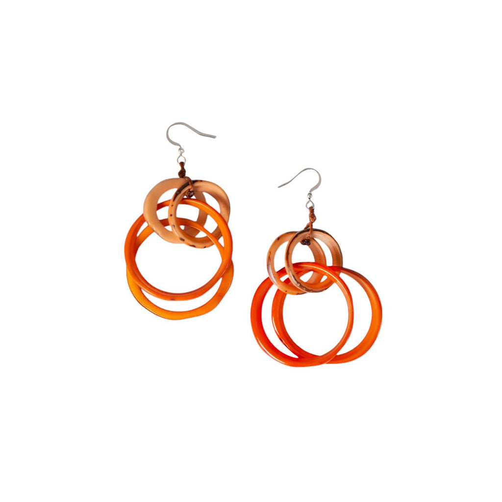 Bonnie Earrings: Pink/Ivory-Organic Tagua Jewelry-Three Birdies Boutique, Women's Fashion Boutique Located in Kearney, MO