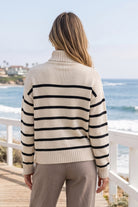 Striped Turtleneck Sweater-Sweaters-Dear Scarlett-Three Birdies Boutique, Women's Fashion Boutique Located in Kearney, MO