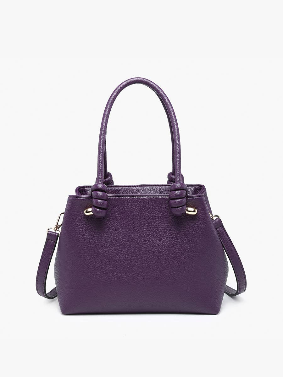 Blair Classic Satchel with Knotted Handles & Long Strap - Dark Purple { product_type }}