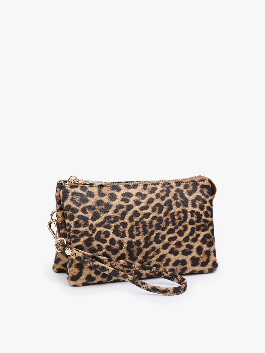 Riley Leopard Crossbody Wristlet: Leopard/Mustard { product_type }}