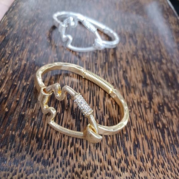 Beautiful Bling Arrowhead Cuff Bracelet : Yellow Gold-Paco Designs-Three Birdies Boutique, Women's Fashion Boutique Located in Kearney, MO