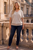 Oversized Rib Ruched Top-Shirts & Tops-Dear Scarlett-Three Birdies Boutique, Women's Fashion Boutique Located in Kearney, MO