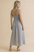 Polka Dot Striped Midi Dress { product_type }}