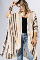 Eggshell Canyon Stripe Kimono: 12-EGGSHELL / 2 / One Size-Urbanista-Three Birdies Boutique, Women's Fashion Boutique Located in Kearney, MO
