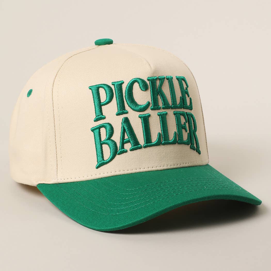 PICKLE BALLER 3D Letter Embroidery Two-Tone Trucker Hat: LPK / ONE SIZE { product_type }}